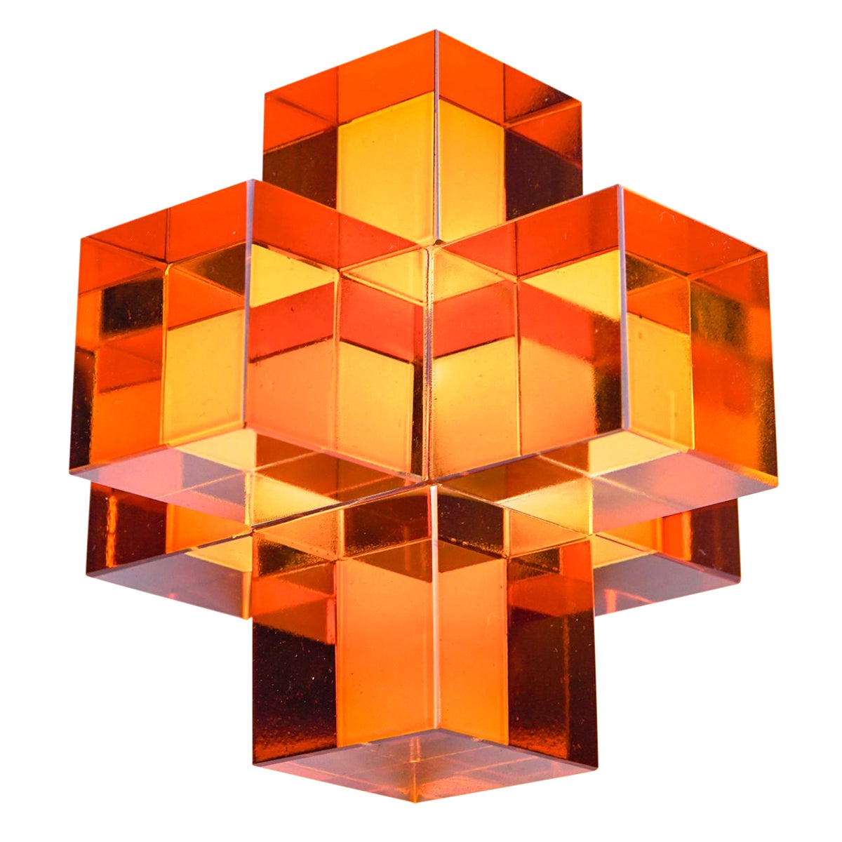 Origen home decor figura cristal miniaturas | figura de sobremesa naranja - 9x9x9cm