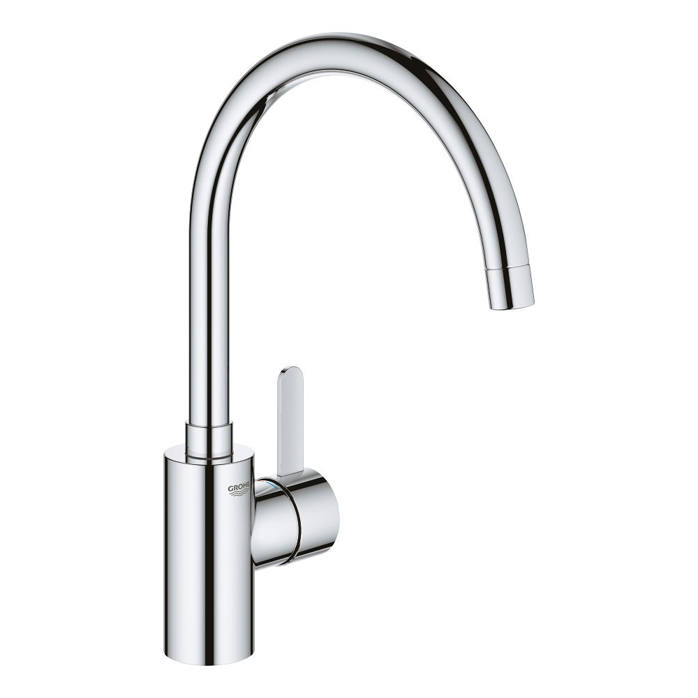 Grohe 32843002 Rubinetto Miscelatore Monocomando per Lavello, Grigio (Cromo), Beccuccio Alto