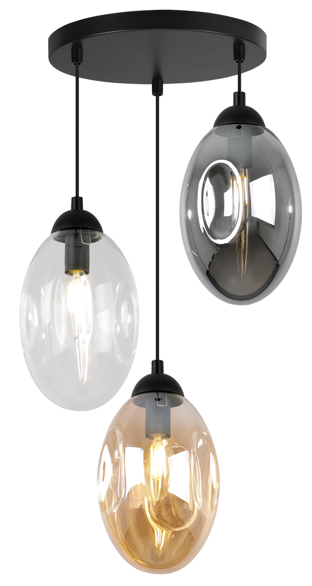 Lampa sufitowa wisząca elegance Vigo 3xE14 klosz owalny wielokolorowy Light Home LH