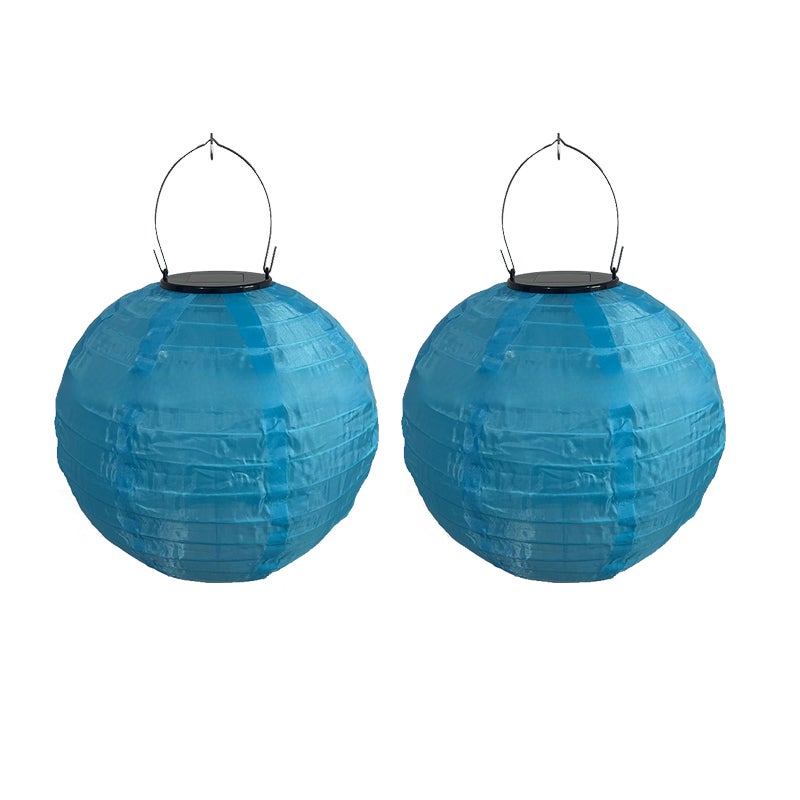 Lampy solarne zewnętrzne, latarenki solarne LED, wiszące latarnie ogrodowe solarne, niebieskie, 2 sztuki
