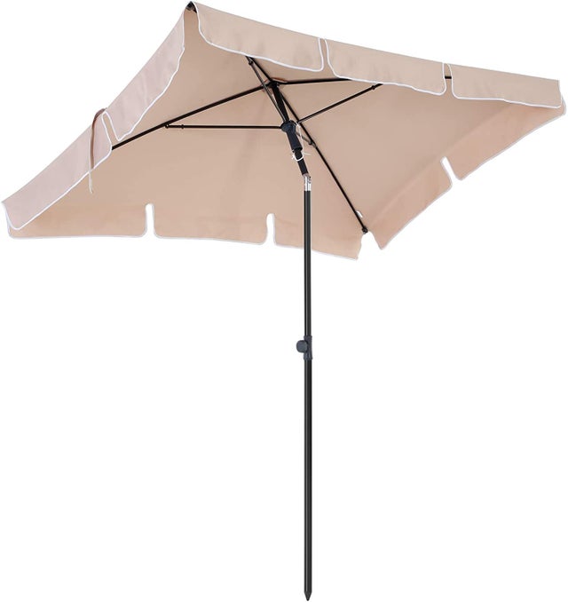 200 x125 cm Parasol Rectangulaire, UV 50+, Sac de Transport Offert - Taupe