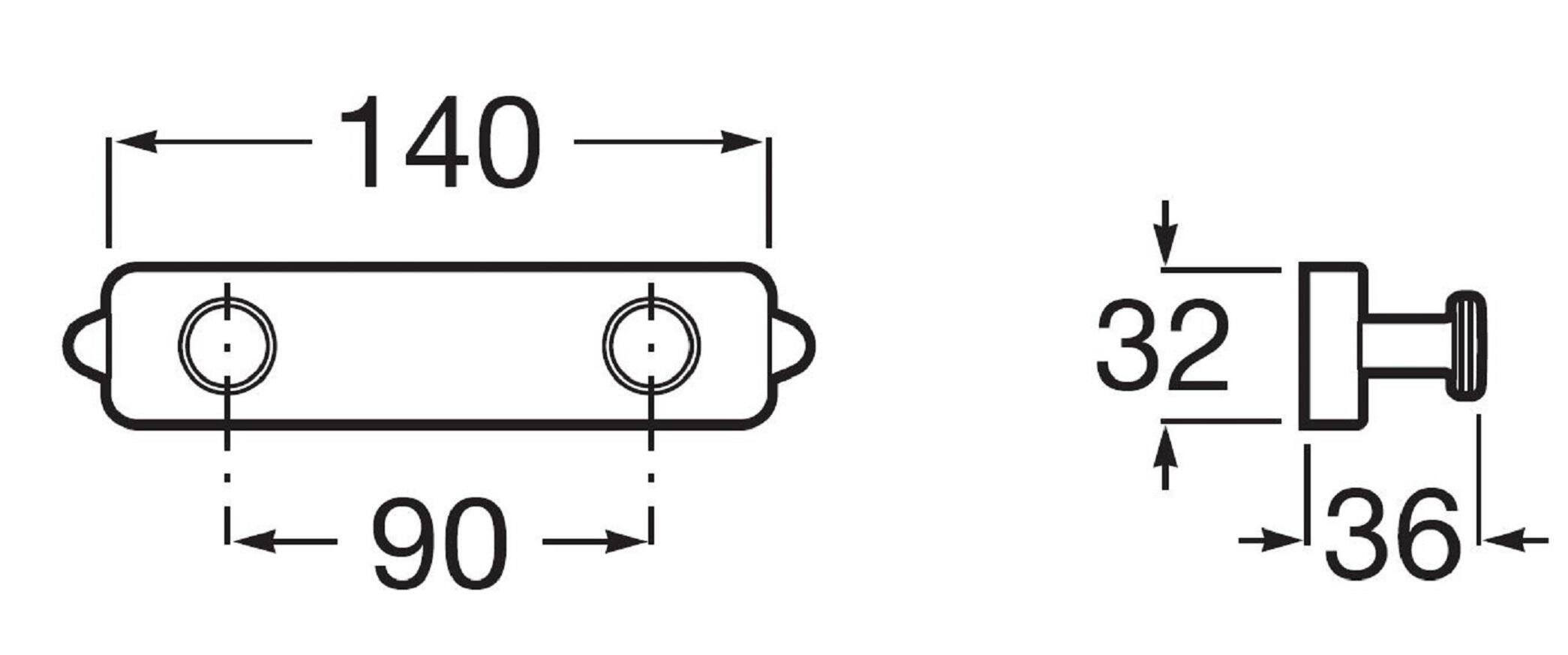 Porte-manteau mural Legacy en acier inoxydable noir avec 2 crochets - 3