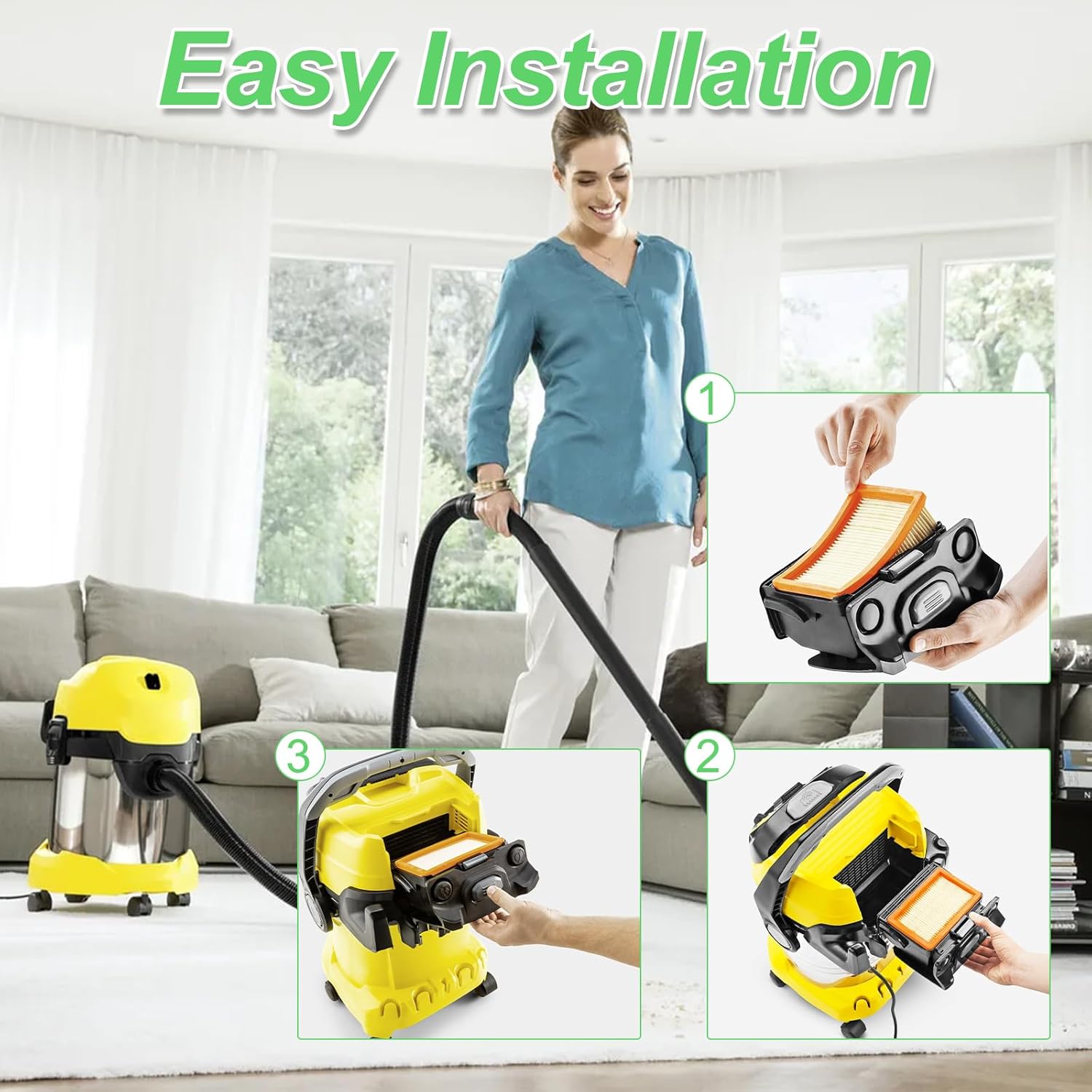 Filtr do odkurzacza Karcher WD5 WD4 MV4 MV5 - Filtry płaskie plisowane - 2