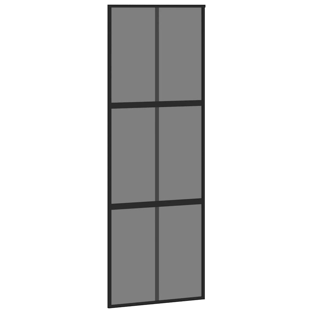 Puerta corredera con herrajes negro 76x205 cm vidrio templado vidaXL - 5