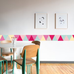 Frise Décorative Adhésive Jaune Festonnée - 9 Cm X 300 Cm - Autocollante - Fabriquée En France - Pour Mur Et Meuble
