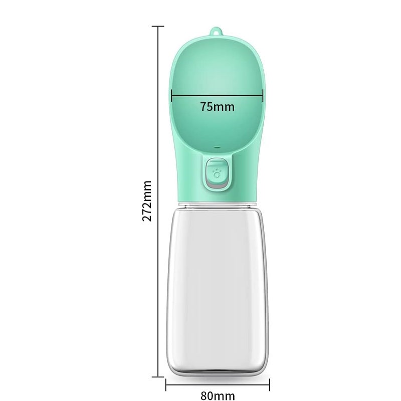Botella de agua portátil para mascotas, 550 ml, fabricada en plástico de alta calidad, botella de agua de viaje antibacteriana. - 5