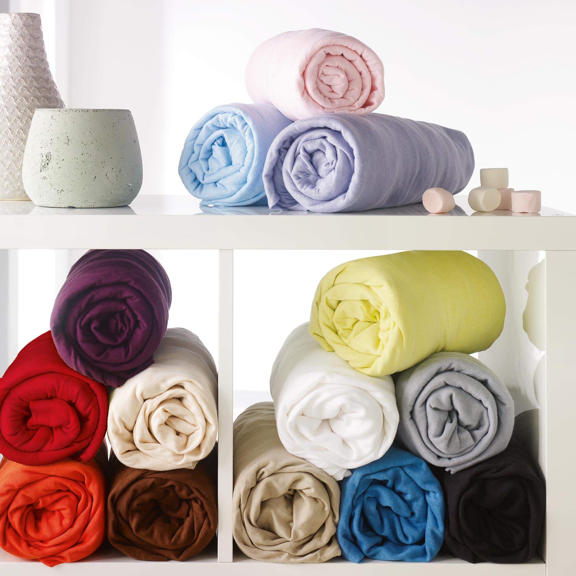 Drap housse Jersey - rose dragée 160 x 200 cm - 6