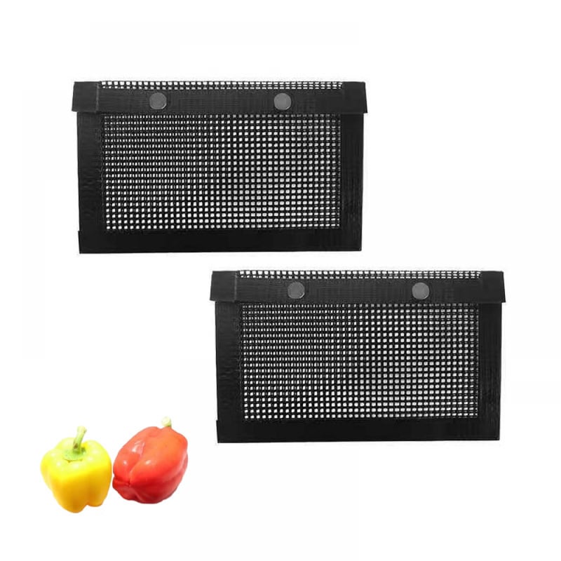 Siatkowe torby do grillowania, odporne na ciepło, z powłoką zapobiegającą przywieraniu, do grillowania na świeżym powietrzu, 24 x 14 cm, 2 sztuki