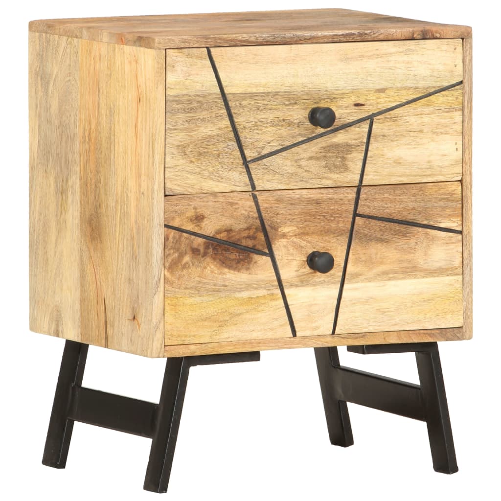 Table de chevet，Table d'appoint, Table de nuit pour Salon Chambre 40x30x50 cm Bois de manguier massif150432 - 7