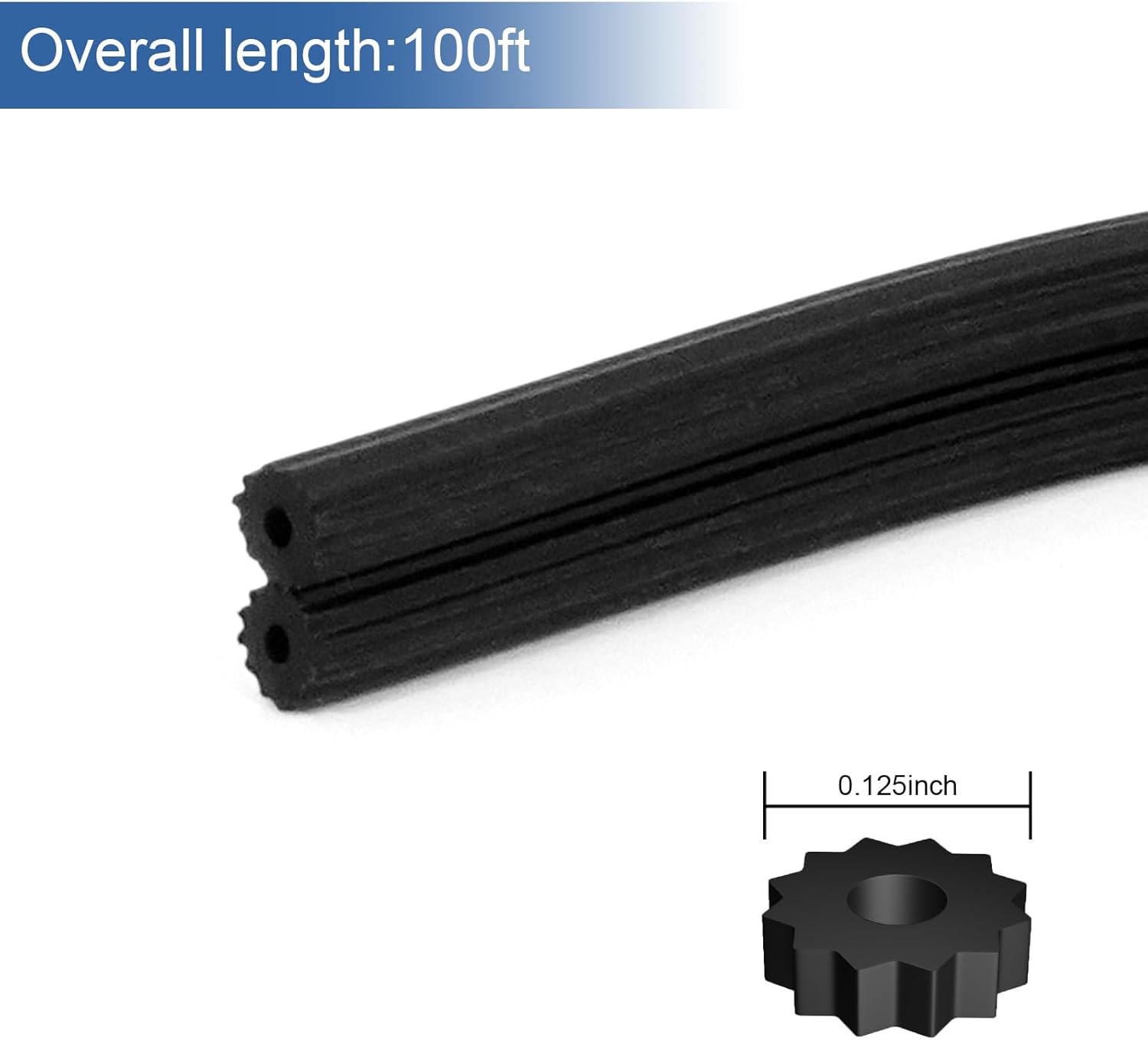 Joint rond noir pour moustiquaire 3,2 mm x 30,5 m, cordon de réparation pour cadre moustiquaire, fenêtre, porte et écran - 5