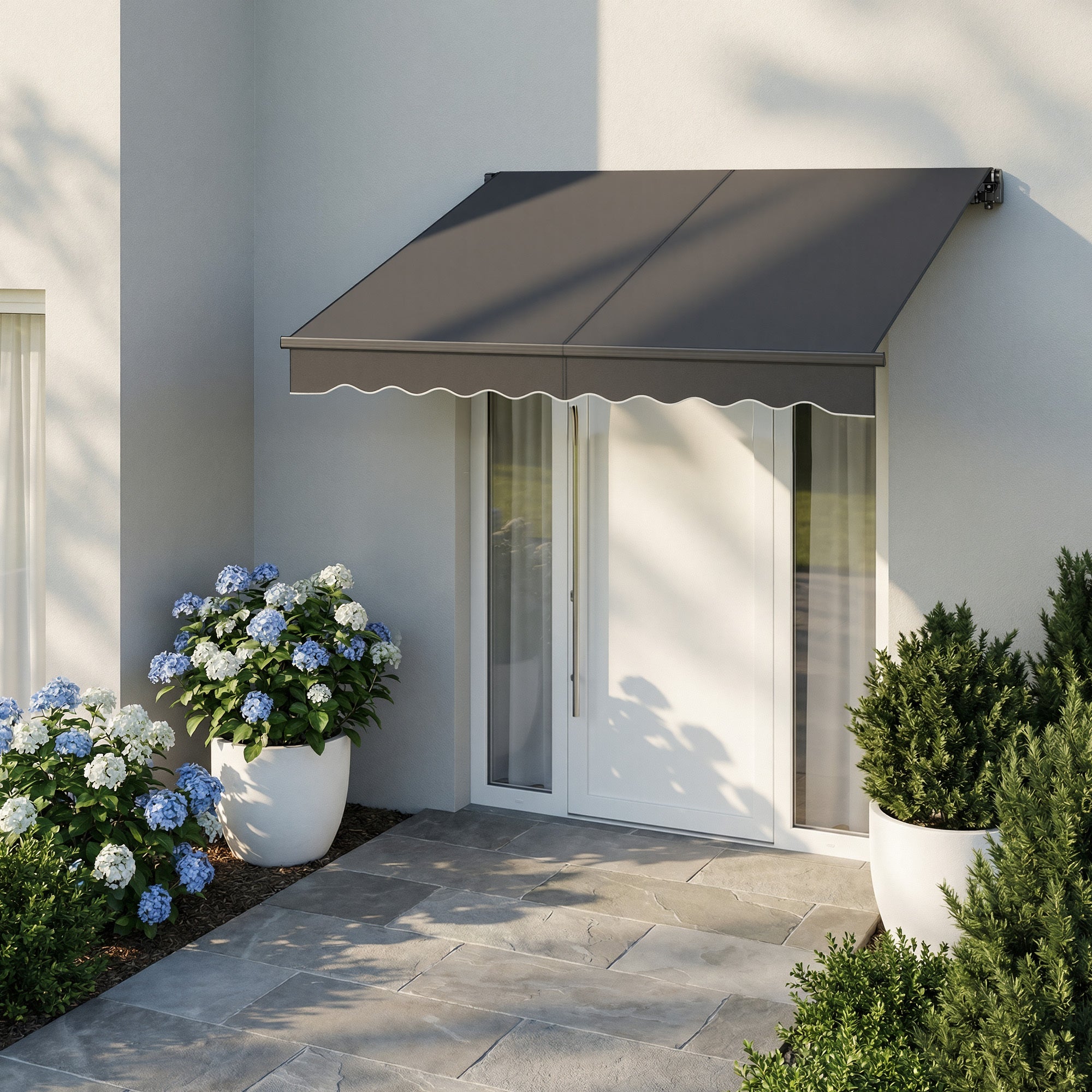 Store Banne Réglable, avec Manivelle, UPF 50+, Alliage d’Aluminium, 250 x 200 cm, Gris - 2