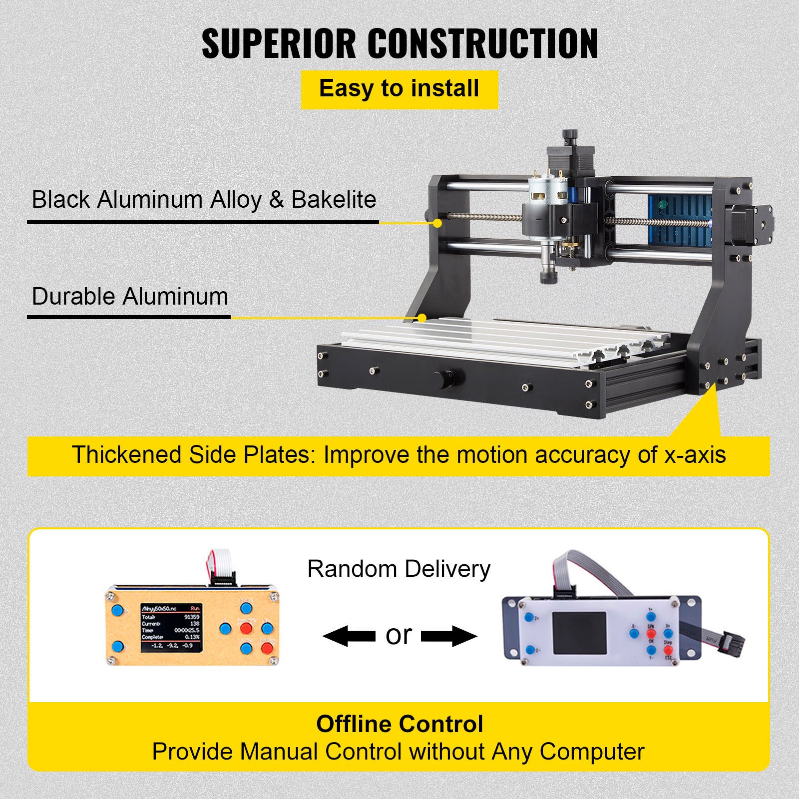Máquina CNC SucceBuy 3018 Pro 300x180x45mm Mini gravador Controle GRBL com controlador offline,escultura 3 eixos,fresagem plástico,acrílico - 8