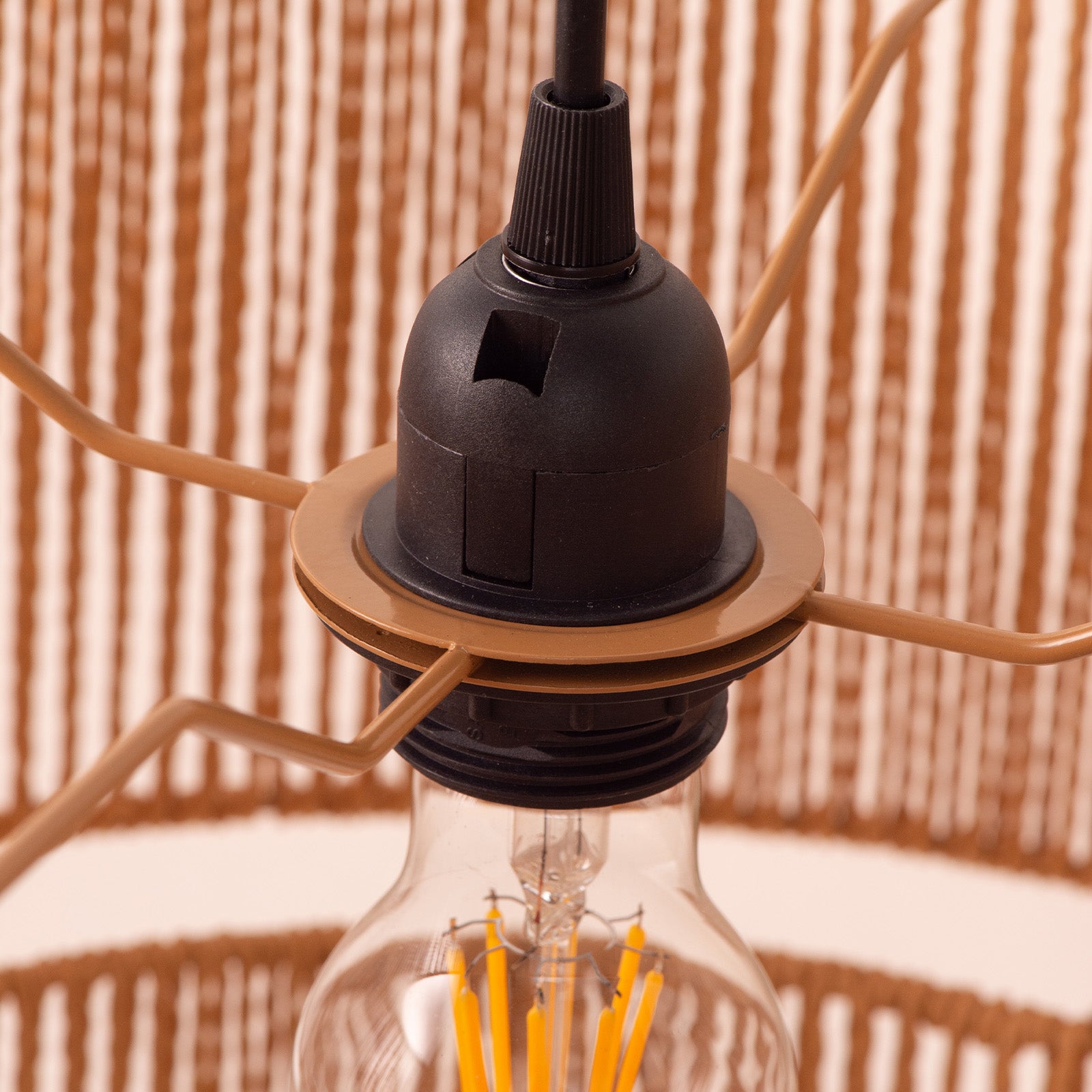 Lámpara colgante de papel trenzado Ø45 cm, estilo nórdico natural, E27 YUNA - 4