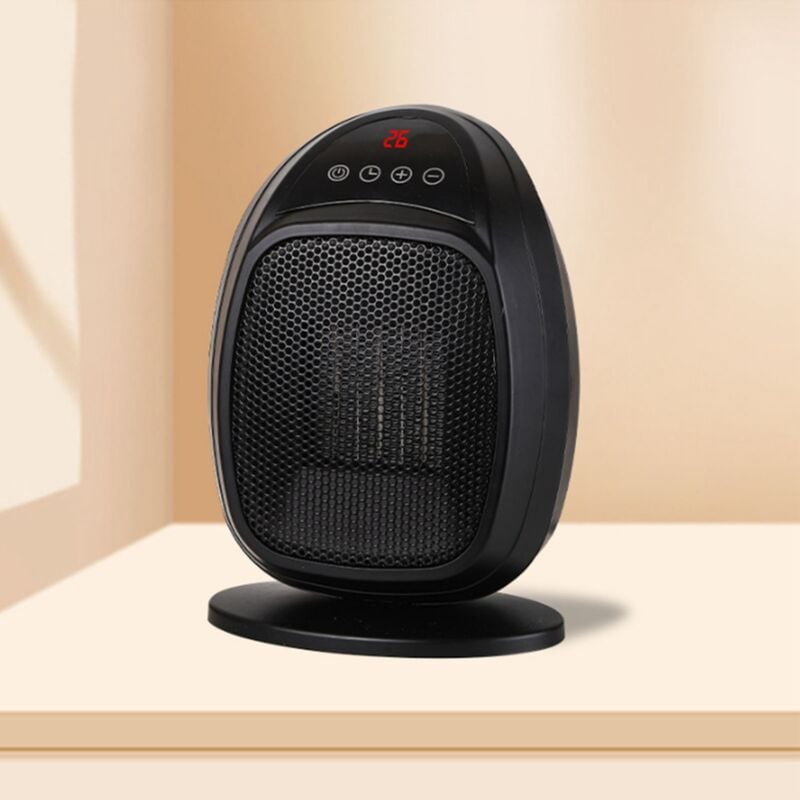 Mały grzejnik wewnętrzny, przenośny wentylator elektryczny, cichy, odpowiedni do biura, domu, sypialni, czarny - 5