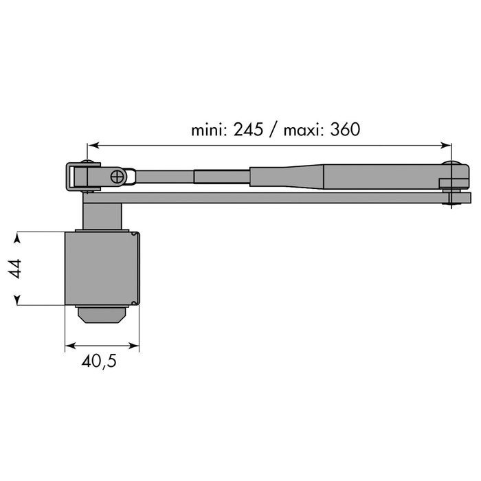 Ferme-porte GR150 bras standard argent force 2/4 - GROOM - 150111 - 4