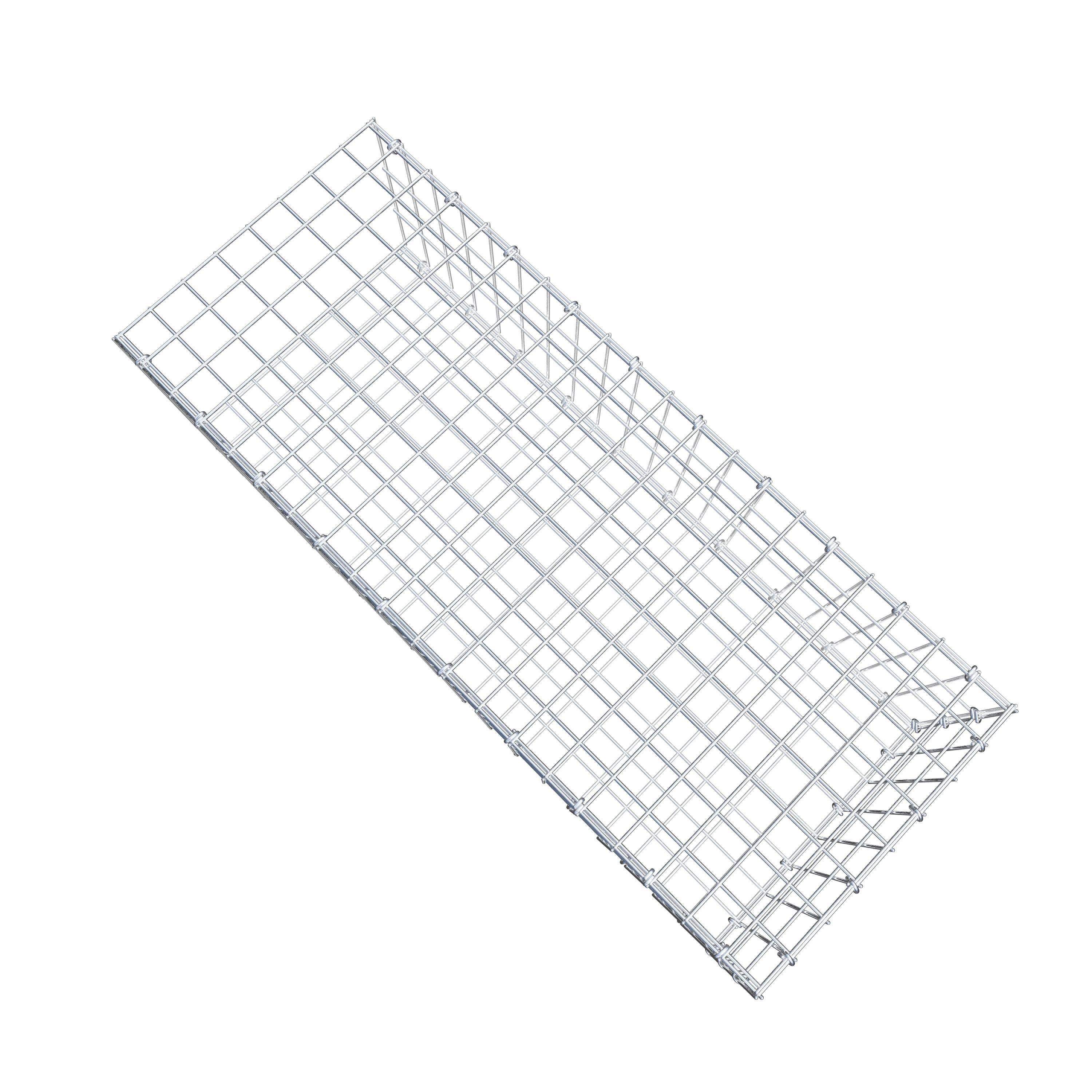 Gavión para alargar en acero galvanizado 100x30x40cm (LxAxP), malla 5 x 10cm, Anillo en C, sin rejilla frontal - 8