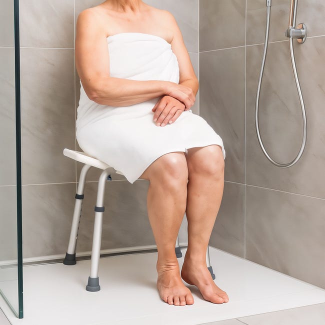 AREBOS Sgabello da Doccia Sedile Doccia Seduta Rettangolare