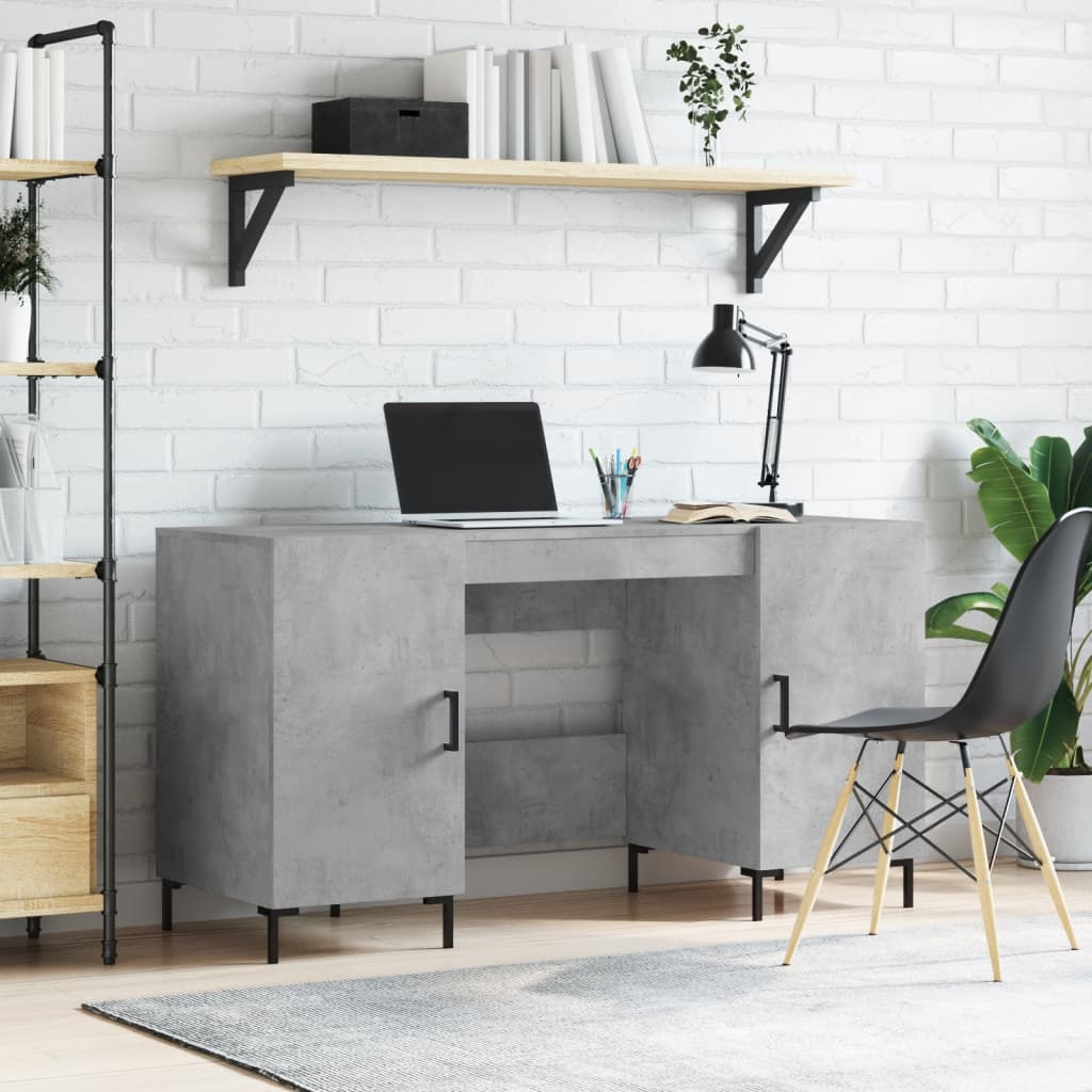 Grauer Schreibtisch – Klassisches Design, Stabil, Ideal Für Homeoffice Oder Schülerzimmer