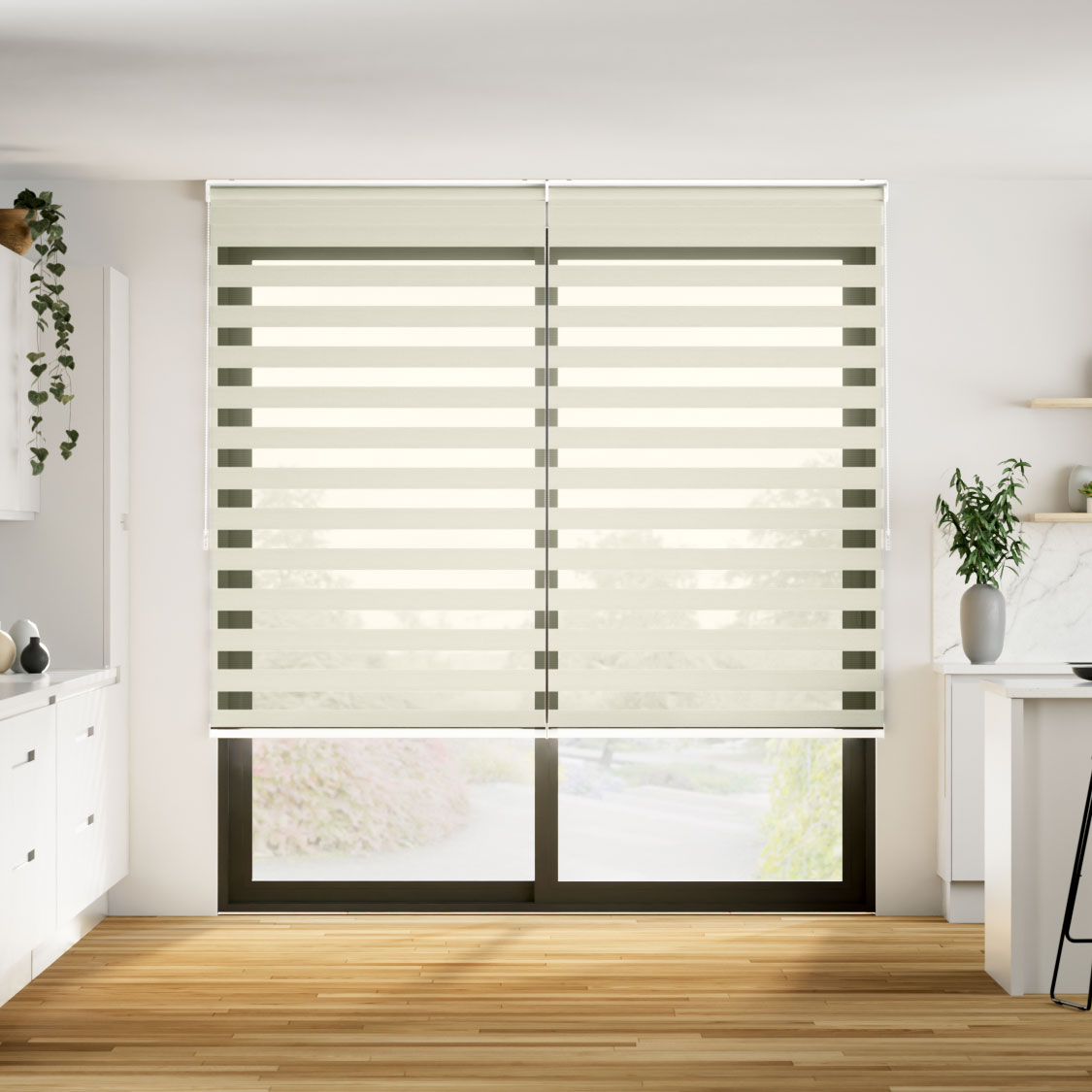 Estores noche y día corti sin cajón color crema 76x160 - cortinadecor