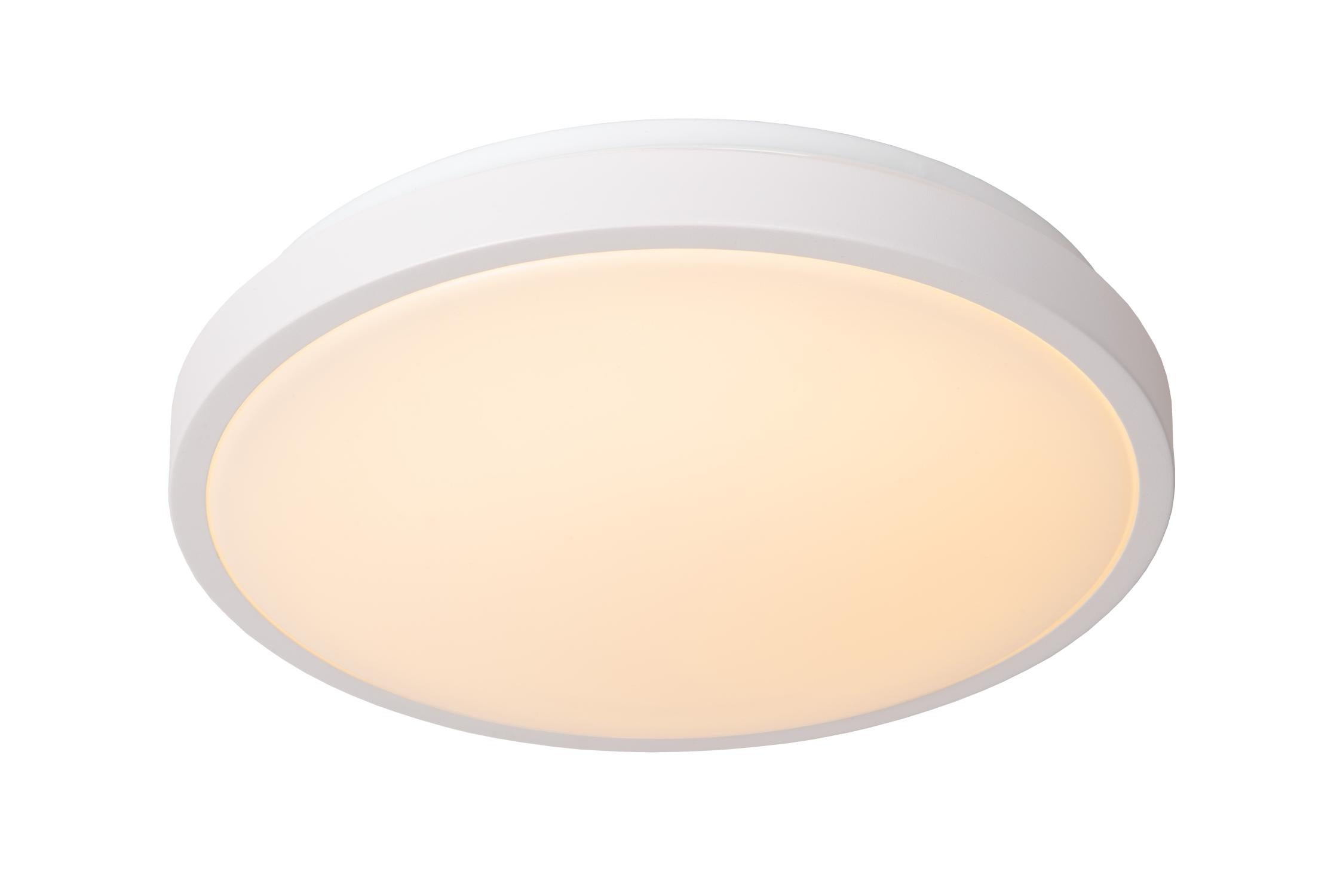 Plafon okrągły DASHER LED 18W Ciepła biel 1150lm biały wym:9,8x34,8x34,8cm IP44 Lucide