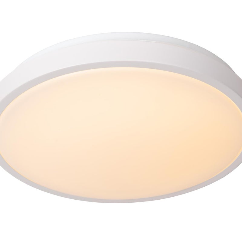 Plafon okrągły DASHER LED 18W Ciepła biel 1150lm biały wym:9,8x34,8x34,8cm IP44 Lucide