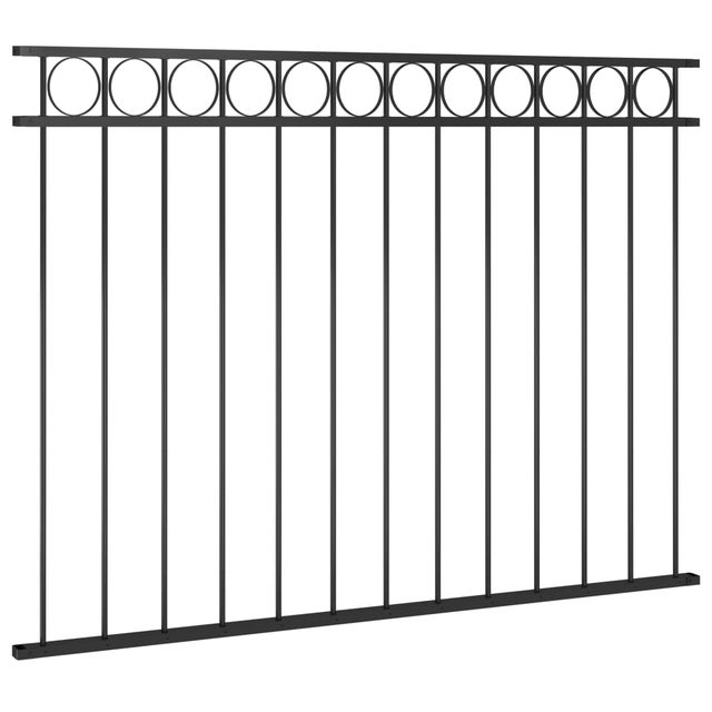 Pannello di recinzione in acciaio nero 1,7x1,2 m - COMFORTXL