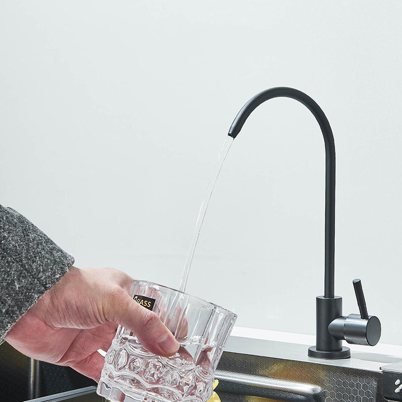 Lavello da cucina multifunzione in acciaio inox con cascata, vasca singola grande, rubinetto, lavabicchieri, stile classico, 60 x 45 cm - 5