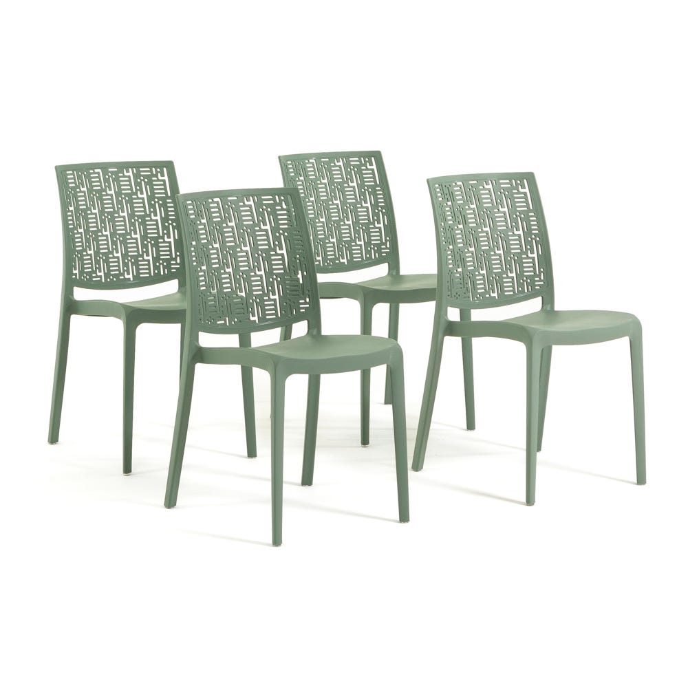 Set di sedie Ayda in resina con fibra di vetro, impilabili da