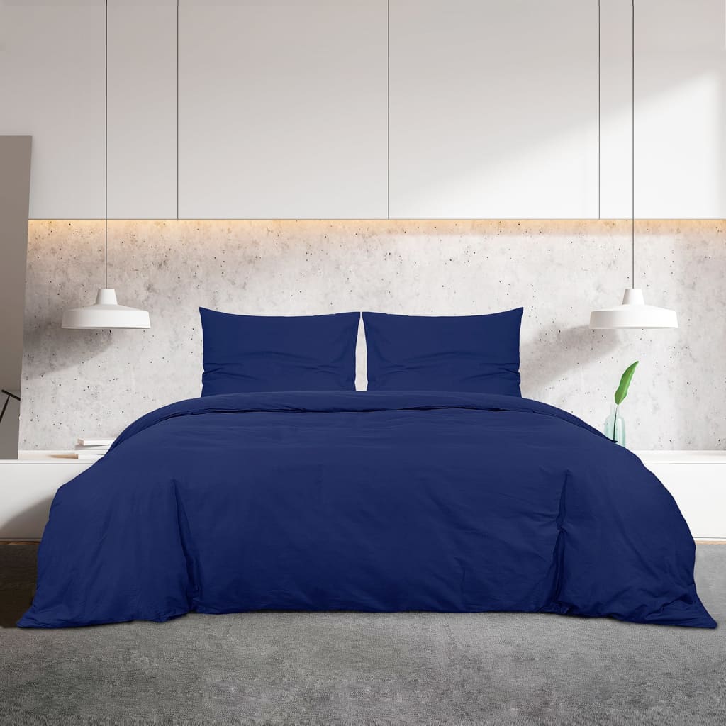 Conjunto capa de edredão 220x240cm microfibra leve azul marinho CFW33385 - 3