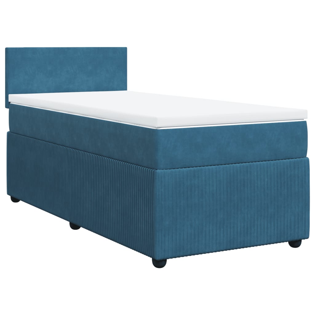 Sommier à lattes de lit avec matelas bleu 100x200 cm — COMFORTXL - 3