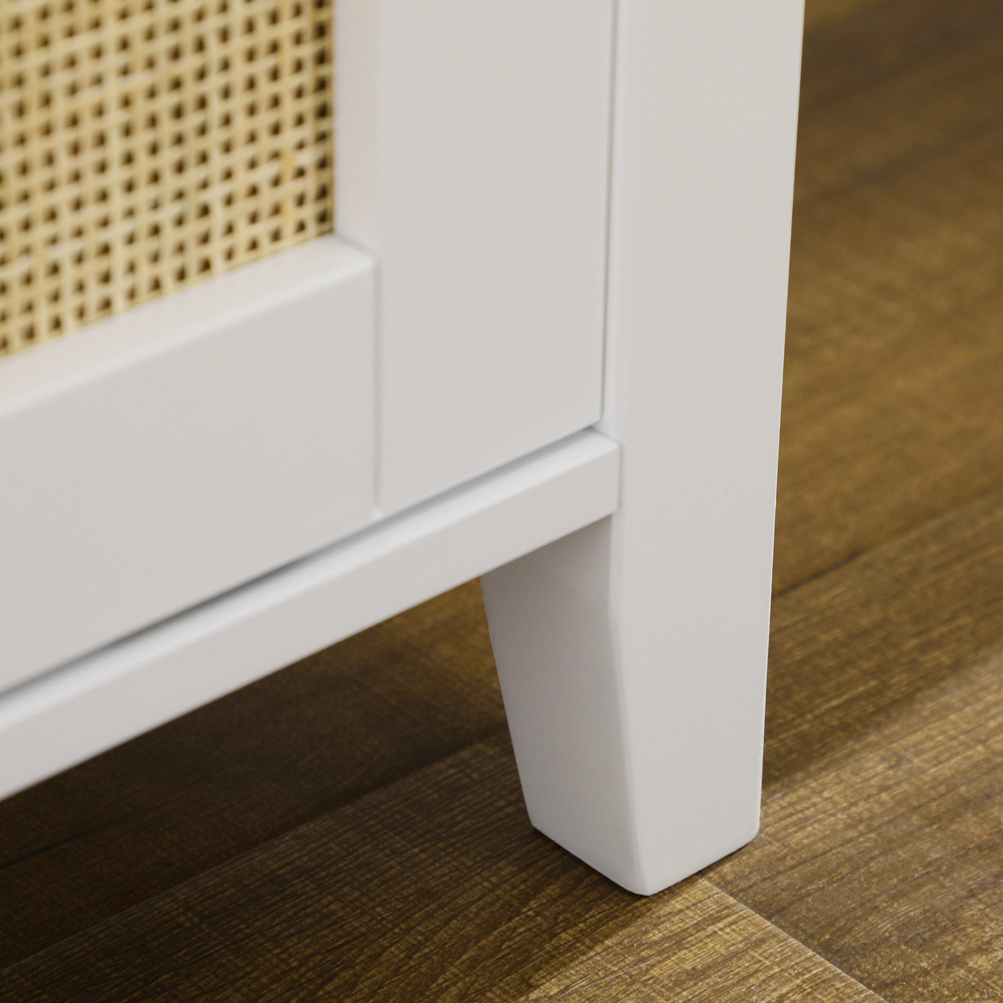 Banc à chaussures HOMCOM MDF, blanc Rotin 80x35x45 cm 837-375V80WT - 4