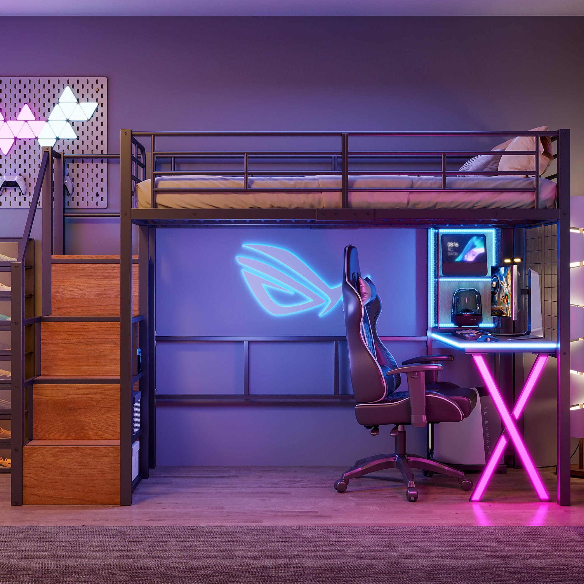 Lit mezzanine avec bureau pour dortoir scolaire | Meubles écologiques MEI YI Lit mezzanine avec bureau pour dortoir scolaire | Meubles écologiques MEI YI