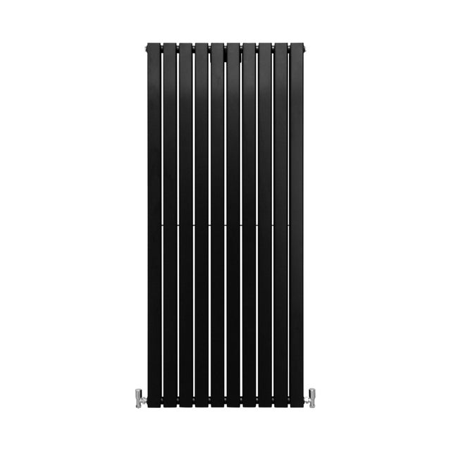 Radiateur Plat Mural 160 x 70 cm Noir Mat Pour Salle de Bain, Cuisine, Maison Moderne Design Scandinave [Kit de
