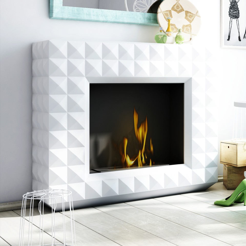 Cheminée éthanol Murale Noble Flame – Blanche – Acier Inoxydable – Occasion (expo)