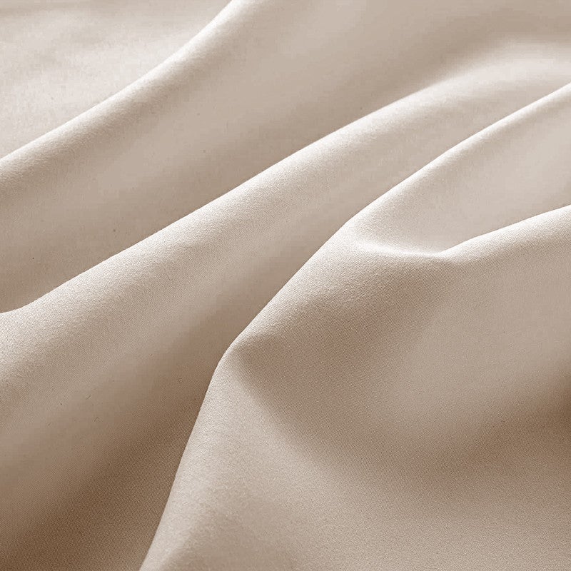 Juego de Sábanas 100% Algodón | 3 Piezas | Bajera Ajustable 30 CM | Funda Almohada Boca Abierta | Hipoalergénico, Absorbe Humedad | Beige Cama 90 - 6
