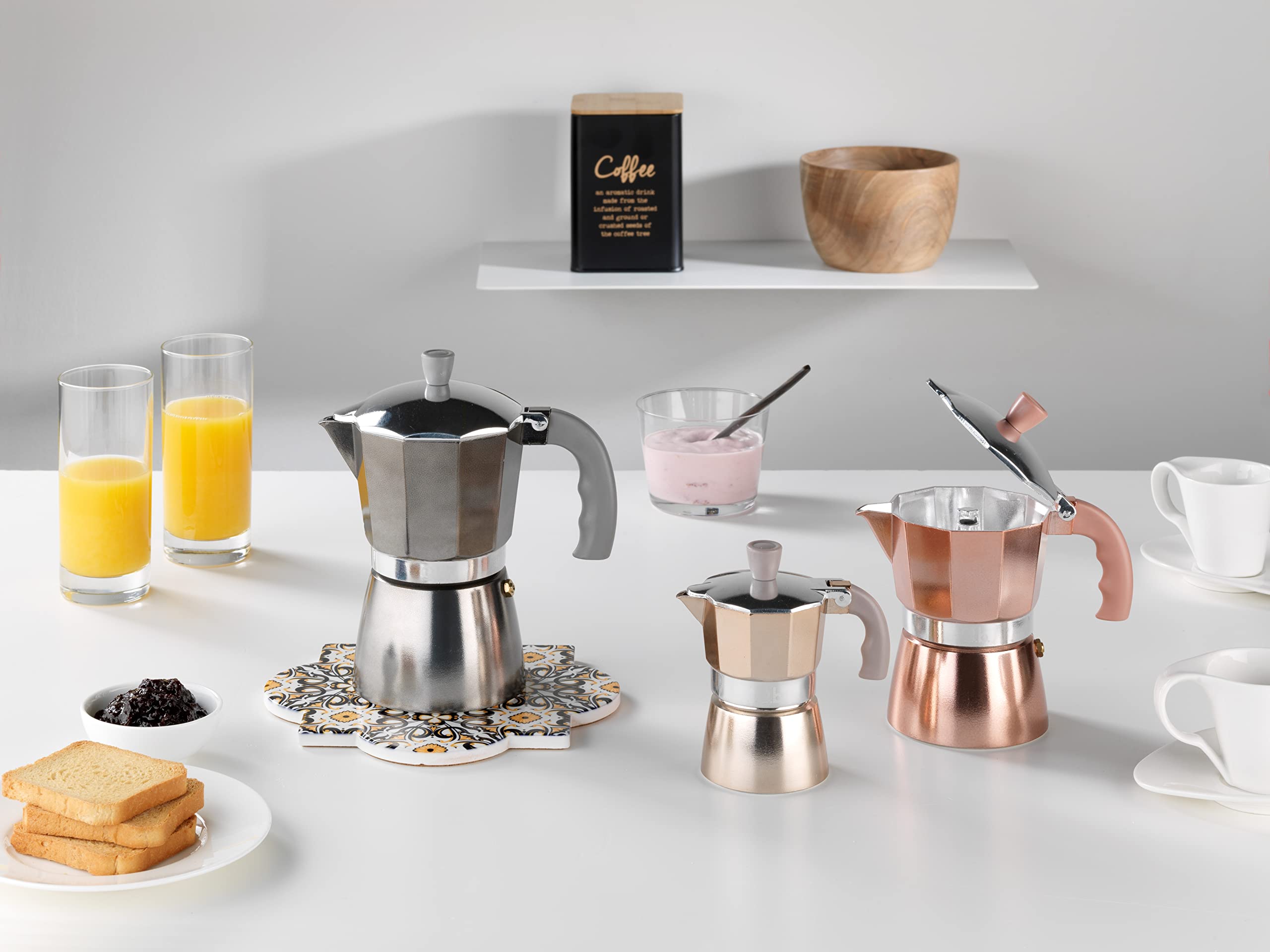 Caffettiera Mopita 1 Tazza Rose Gold - Alluminio, Per Piano Cottura (No Induzione) - Foto 10