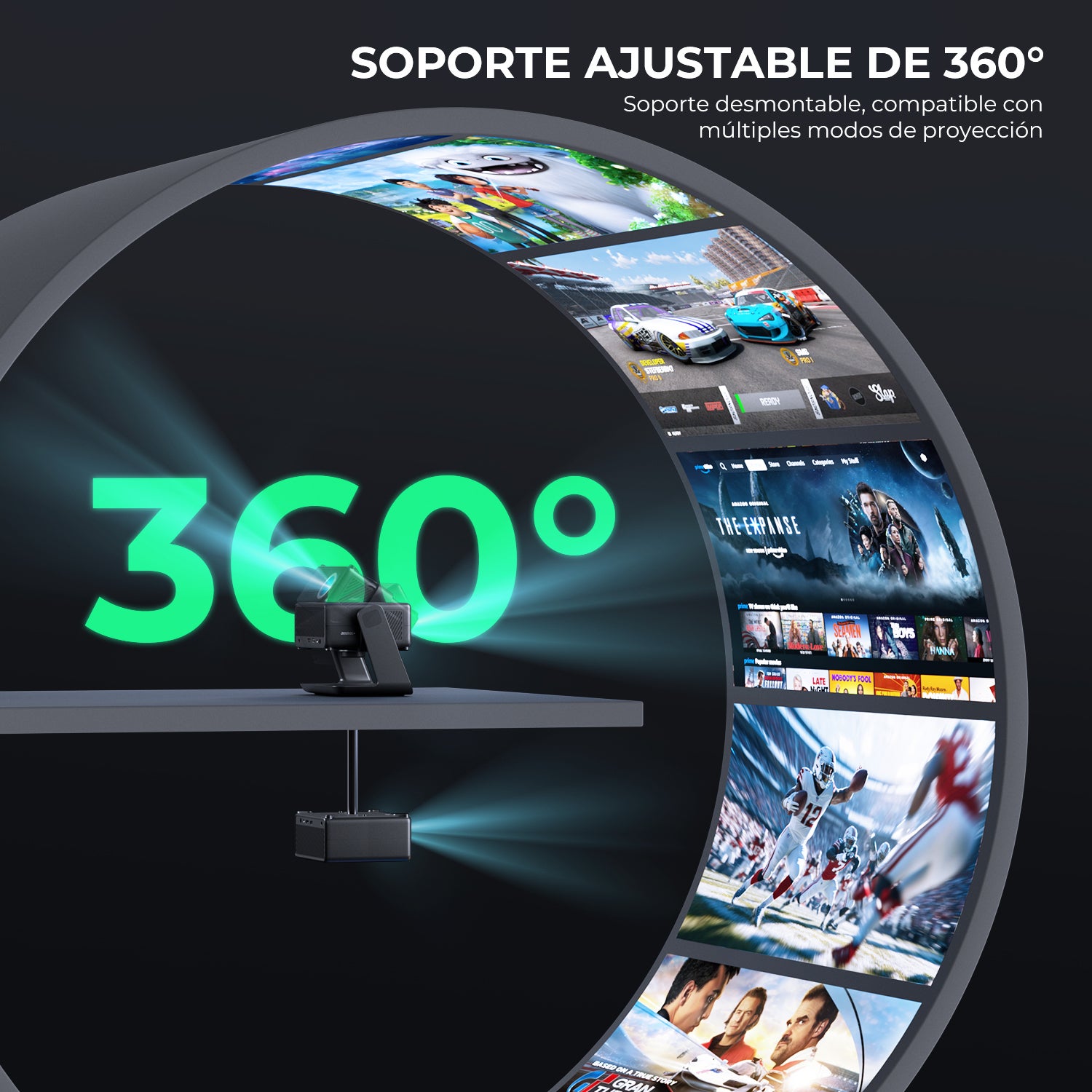 Vidéoprojecteur portable Konsoefuly 4K WiFi, projecteur 1080p avec ...