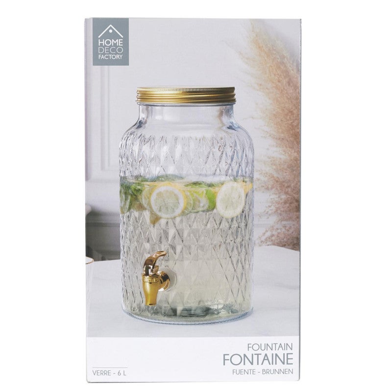 Fontaine - Cook Concept - Diamant 6l - Design - Transparent Et Or - 6