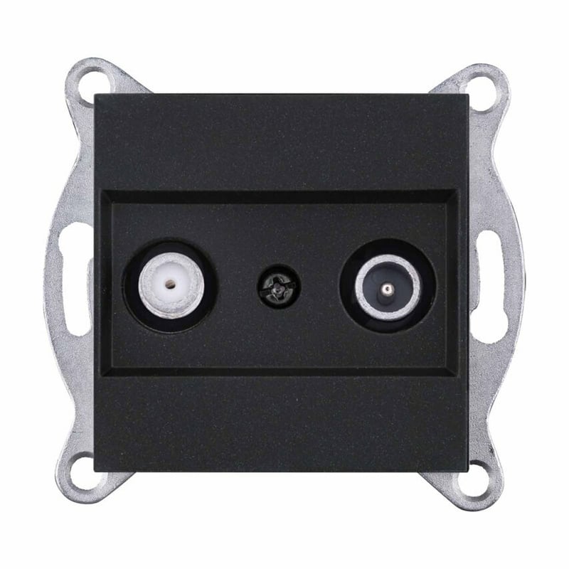 Gniazdo TV-SAT końcowe Czarny Metalik EXEN