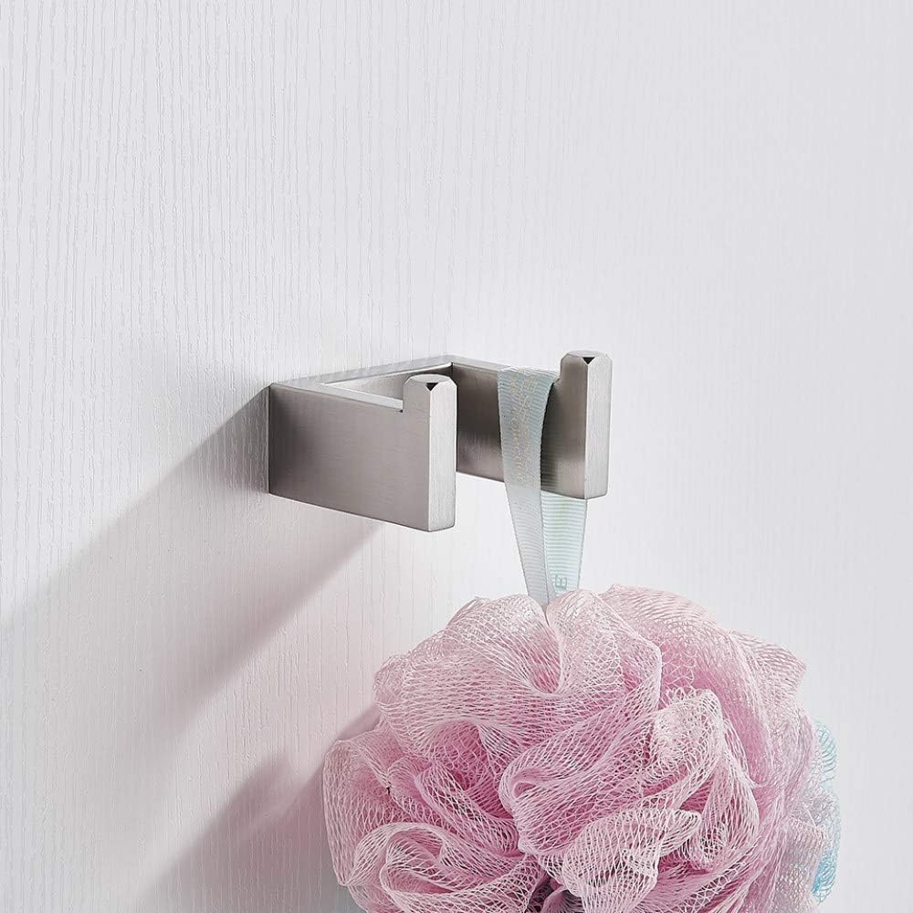 Conjunto de banheiro escovado de 4 peças, gancho para roupão, barra de toalha, prateleira, suporte para toalha de papel - 4