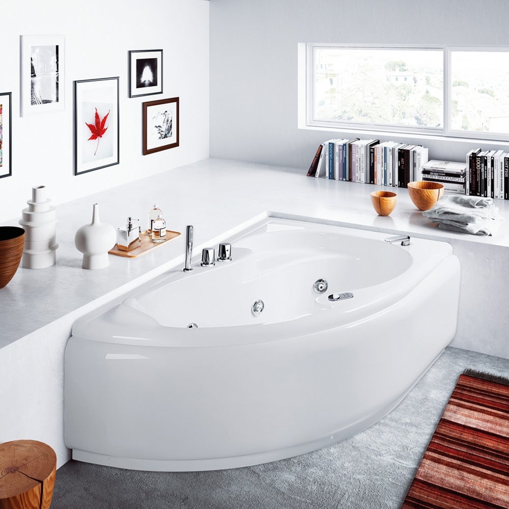 Vasca angolare con idromassaggio e pannello 150x100cm SX - Grazia - 3