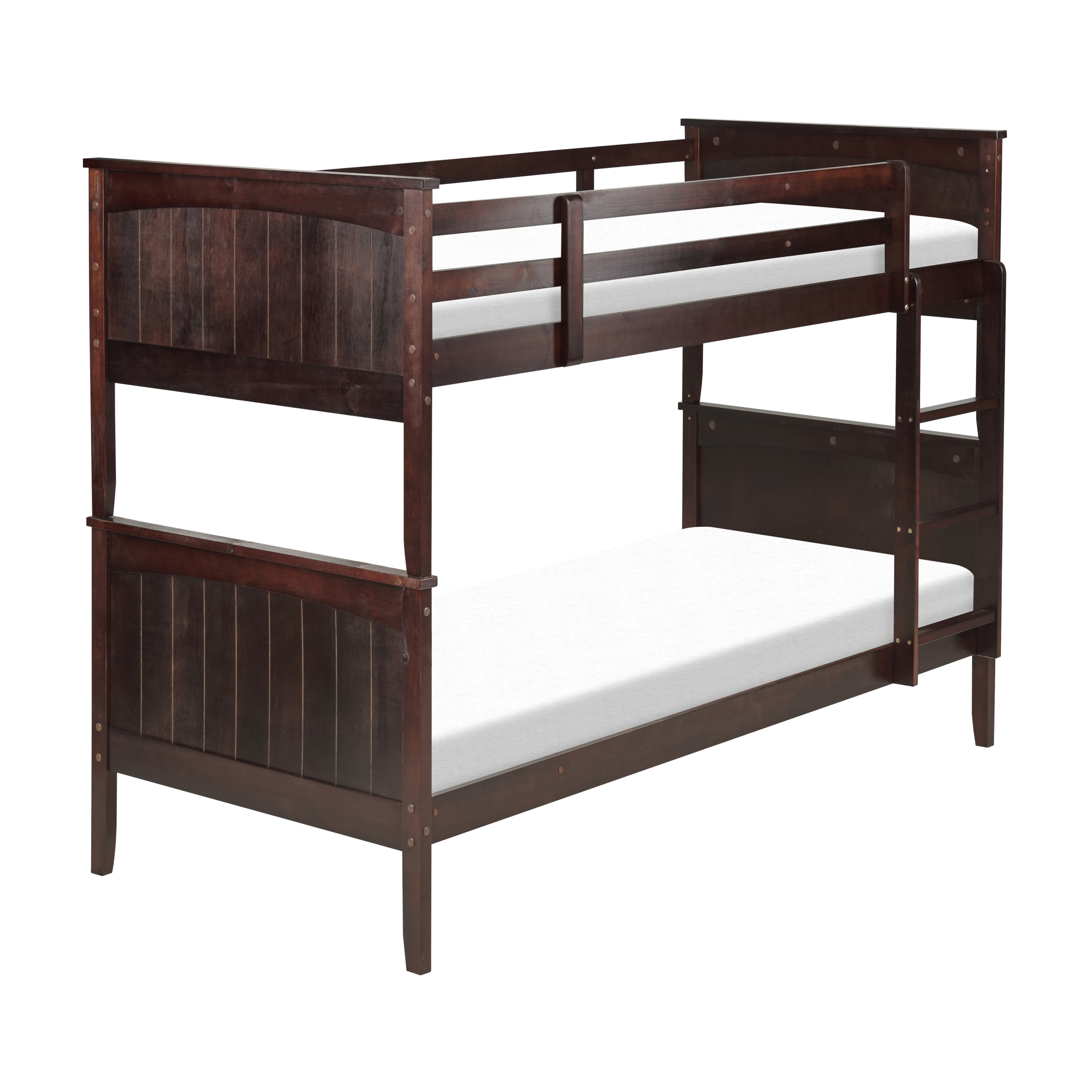 Storkcraft Caribou Letto A Castello In Legno Twin – Convertibile In 2 Letti Singoli, Con Scala E Ringhiere, Nero/Naturale - 2