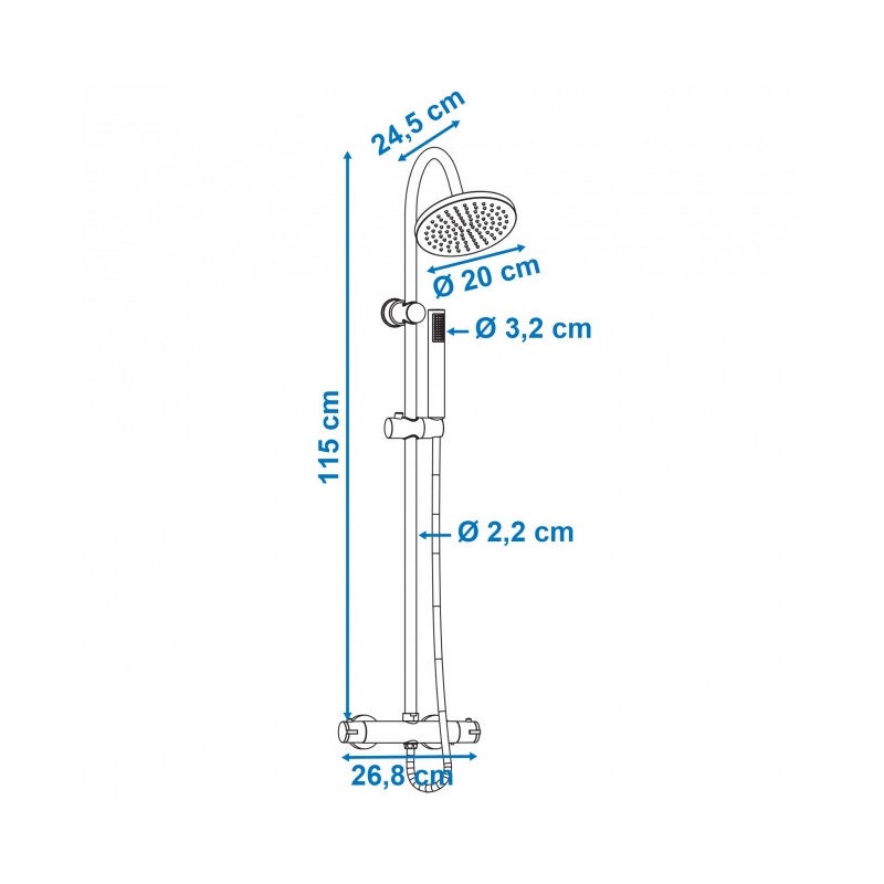 ROUSSEAU Colonne de douche avec robinet mitigeur thermostatique Loona - 2