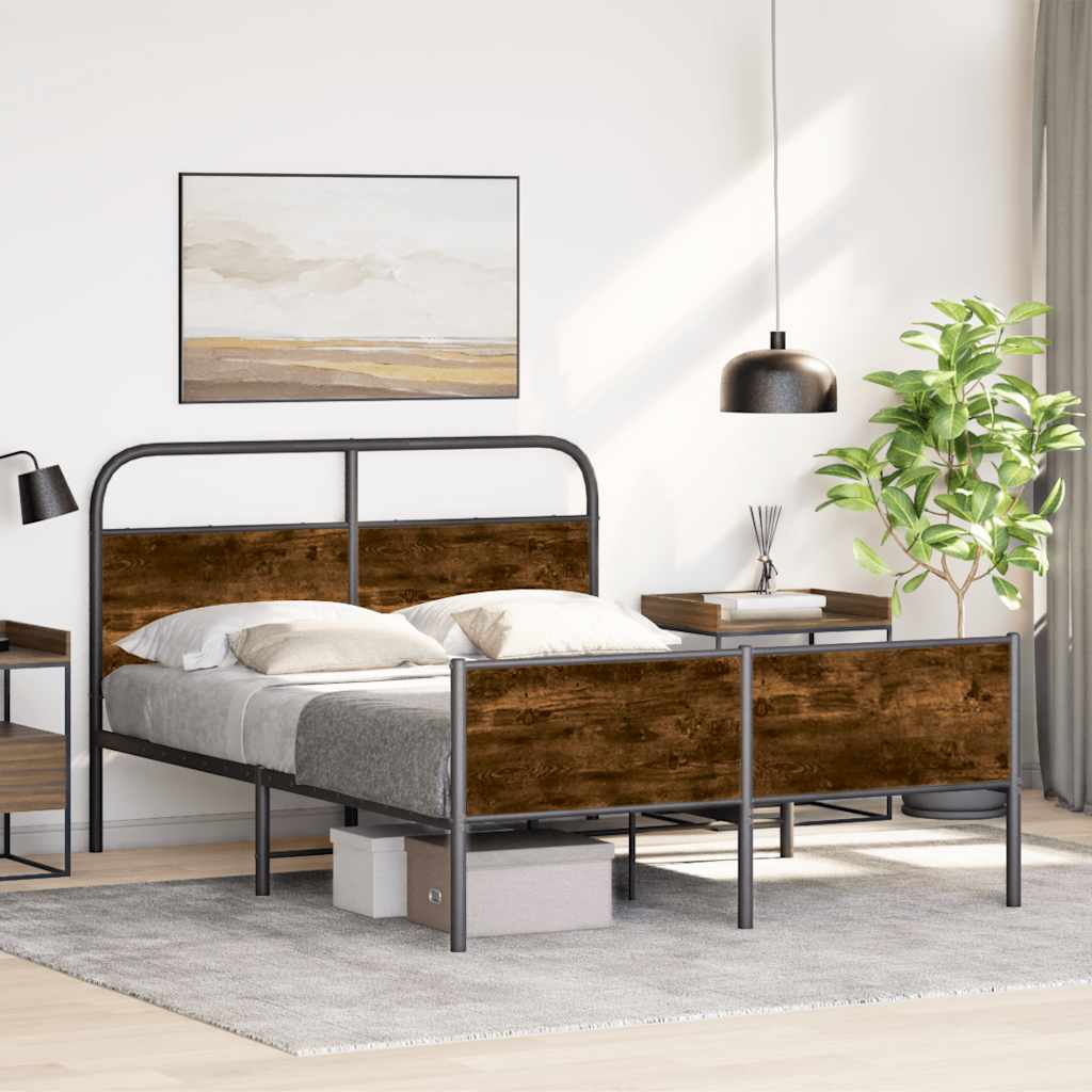 Łóżko Metalowe Rama Łóżka Metalowa Ze Stelażem Pokoj Sypialnia 140x190 cm