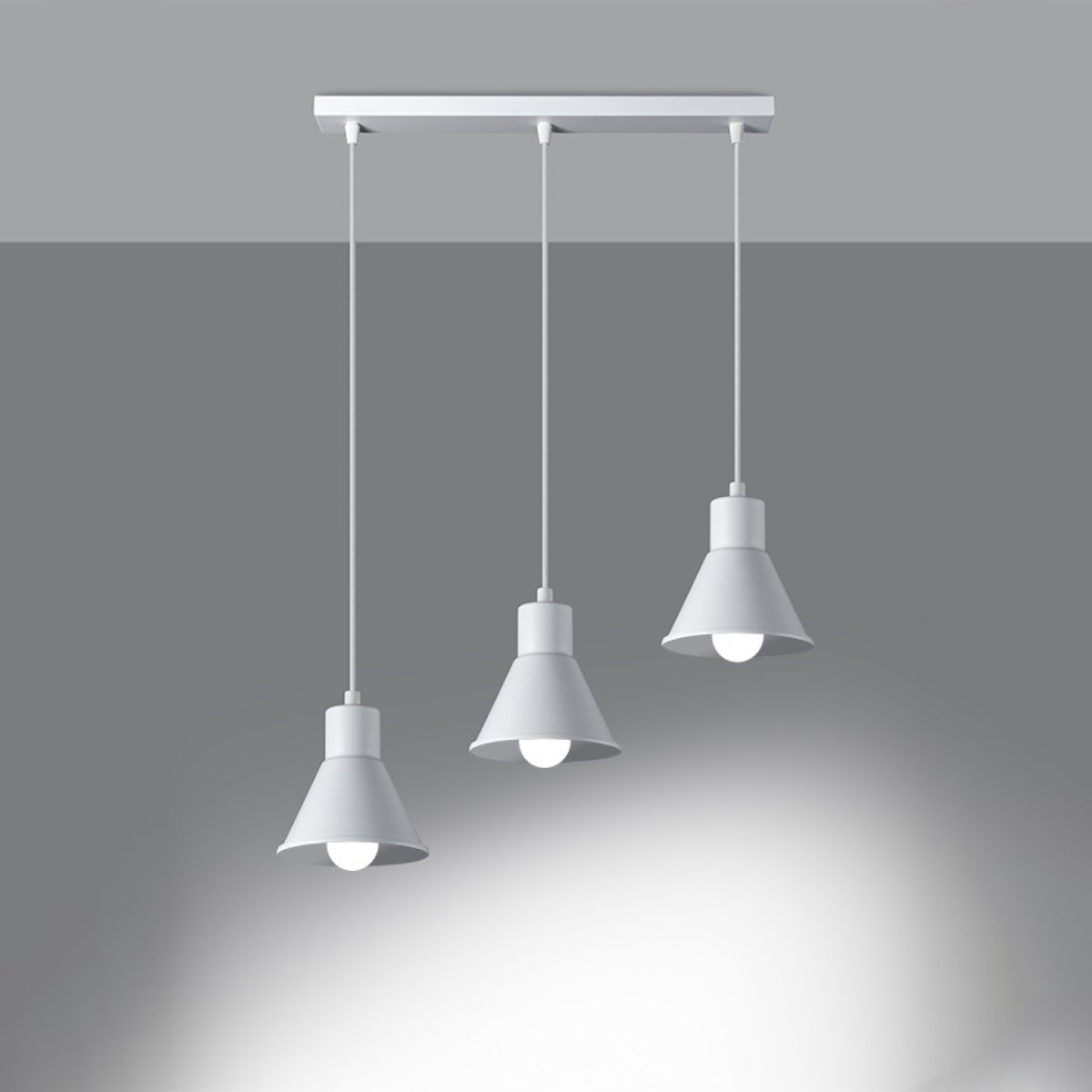 Lampa wisząca FALDURA 3 biała [E27] LED 3000K - 45x14x120cm Sollux