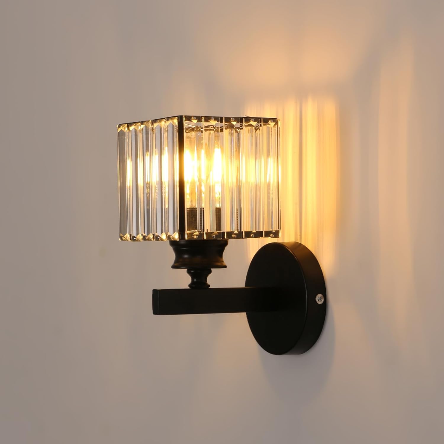 Applique Da Parete Moderna In Cristallo E Oro | Lampada E27 Per Camera, Soggiorno E Corridoio - Foto 4