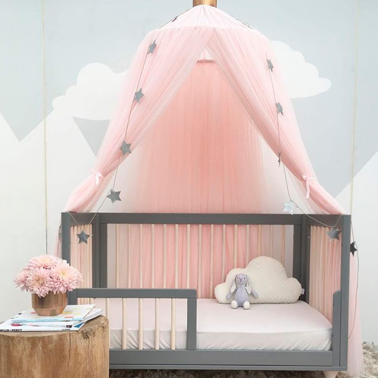 Rideau Lit Baldaquin Fille Ciel De Lit Pour Enfants, Filet Anti