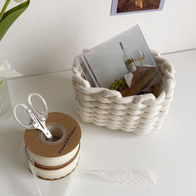 Bestcool Cestini Portaoggetti, 2 Pezzi Cestini In Corda Di Cotone Set Cestino Intrecciato Cestini Cesto Portaoggetti Pieghevole Con Maniglie Per Armadi Cassetto Armadio Ripiano Comò, Beige : Amazon.it: Casa E Cucina
