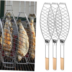 Grille De Rechange Pour Barbecue Inzopo 50x30 Cm - Maille En Fer Anti-adhésive, Poignées Intégrées - Pour Camping, Jardin