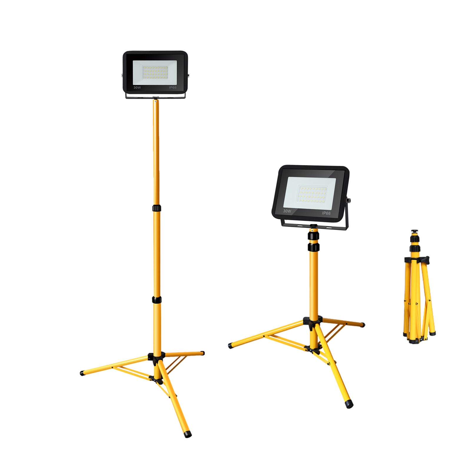 UISERBT Focos LED Exterior 200W Blanco Cálido Foco de Obra Incl. Impermeable IP66 Trabajo del Reflector del LED Cable de alimentación para el Garaje, jardín, Sitio de construcción